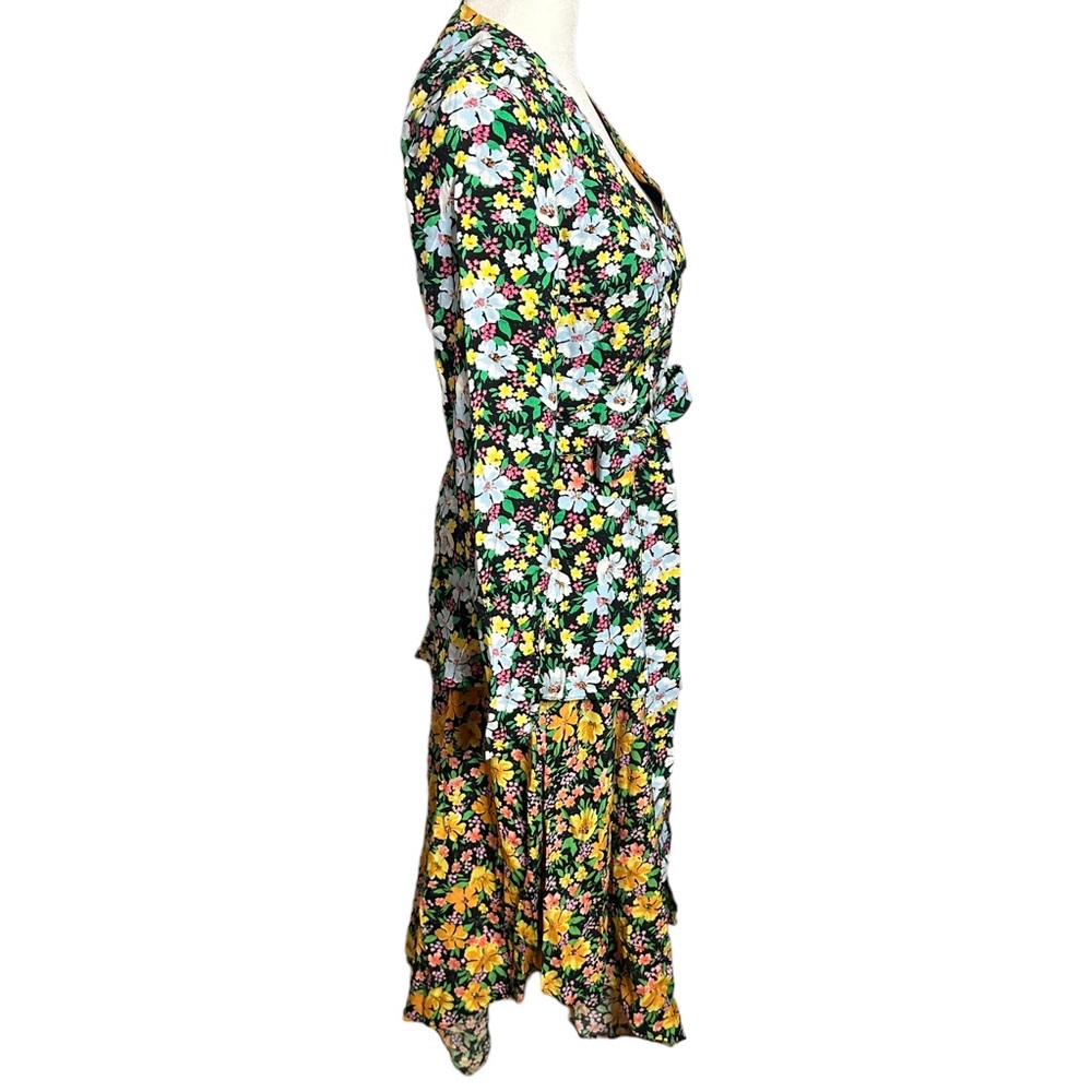 Maje Roen Floral Asymmetric Midi Dress NEW - Picture 5 of 14